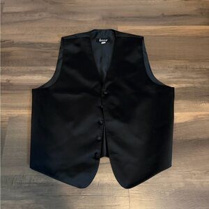 Mens Michael Brandon New York Black Satin Formal Vest Size Medium